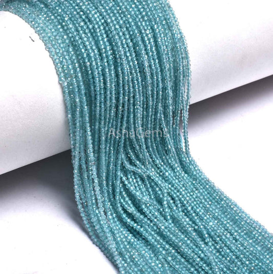 Beautiful Natural Sky Apatite Faceted Rondelle Shape Beads 2 mm micro Cut Gemstone Beads,AAA Quality Blue Apatite Bead ,Jewelry Making SALE