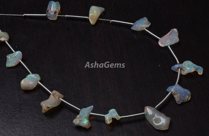 Colorful Flashy Fire Natural Ethiopian Opal Rough Beads, Ethiopian Opal Untreated Gemstone Bead, Beautiful Welo Fire Opal Raw Nuggets Beads