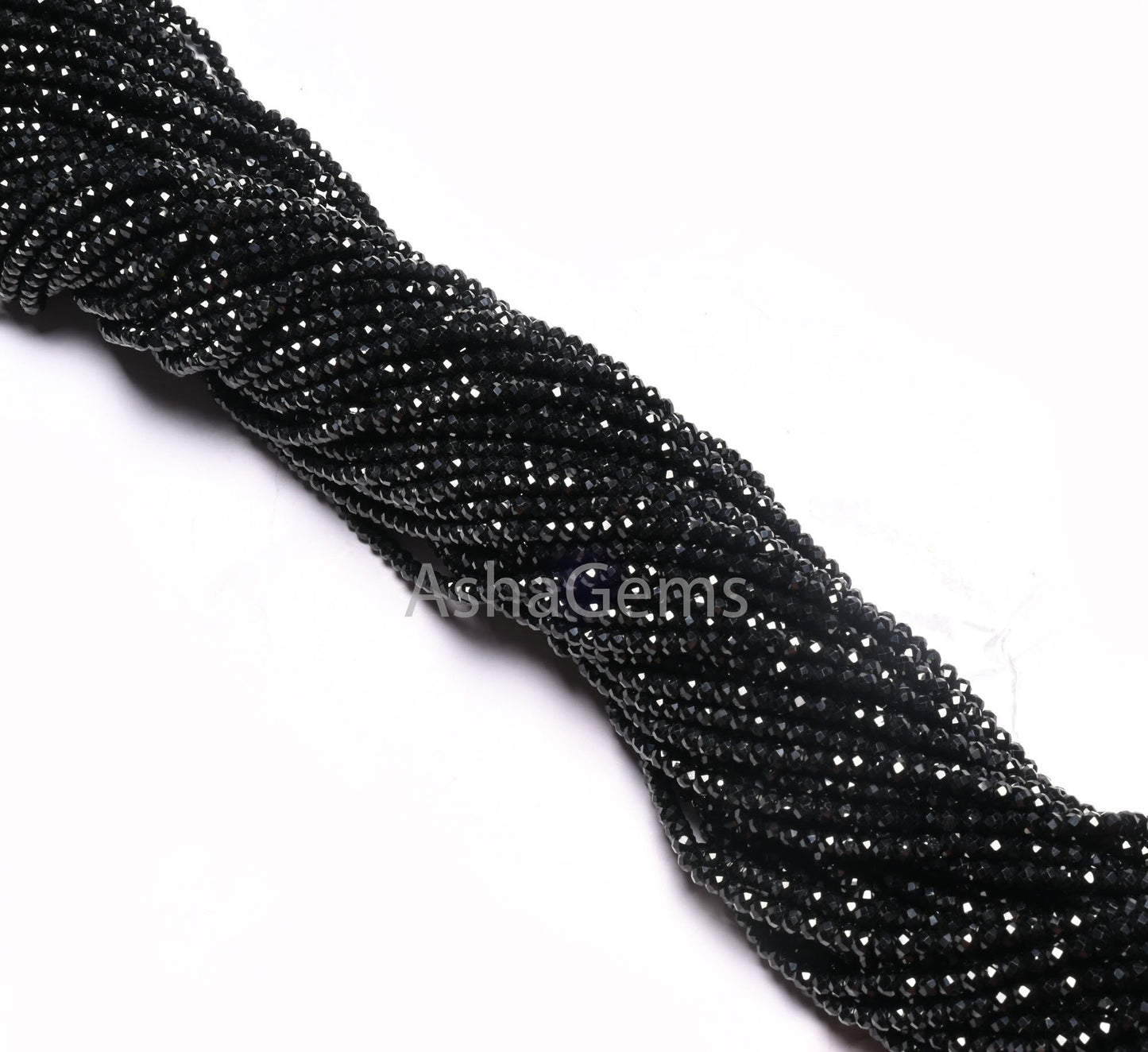 Beautiful Natural Black Spinel Rondelle Faceted Micro Cut Gemstone Loose Beads 3 mm AAA Quality Spinel Micro Cut Beads Jewelry Making Crafts