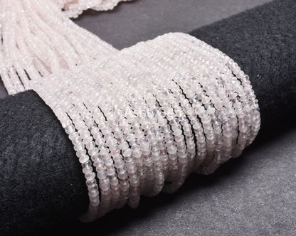 Pink Rose Quartz Smooth Beads, Natural Rose Quartz Plain Handmade Rondelle Gemstone Loose Beads,12" Rose Quartz Bead Jewelry Handicraft SALE