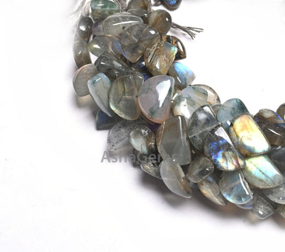 Natural Flash Labradorite Fancy D Shape Smooth Beads,8.5" Multi Fire labradorite half Moon Smooth Handmade Gemstone Bead Jewelry Crafts SALE