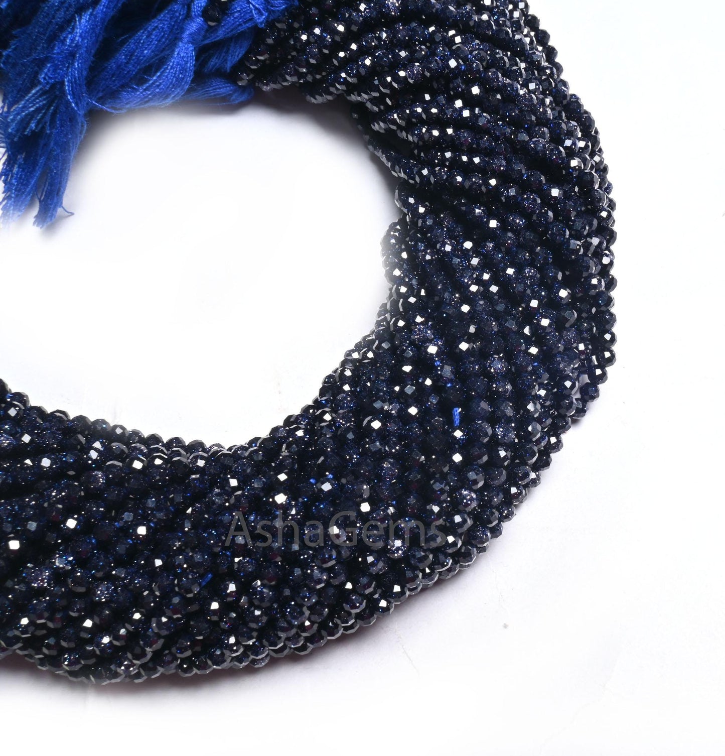 Beautiful Blue Sunstone Faceted Micro Cut Rondelle Shape Beads, Blue Sunstone Machine Cut Gemstone Beads, Sunstone Bead Jewelry Making Craft