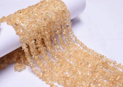beautiful Citrine Quartz smooth Uncut chip Beads,34" Strand natural Yellow Citrine Raw Rough Gemstone Beads, Citrine bead Jewelry Craft SALE