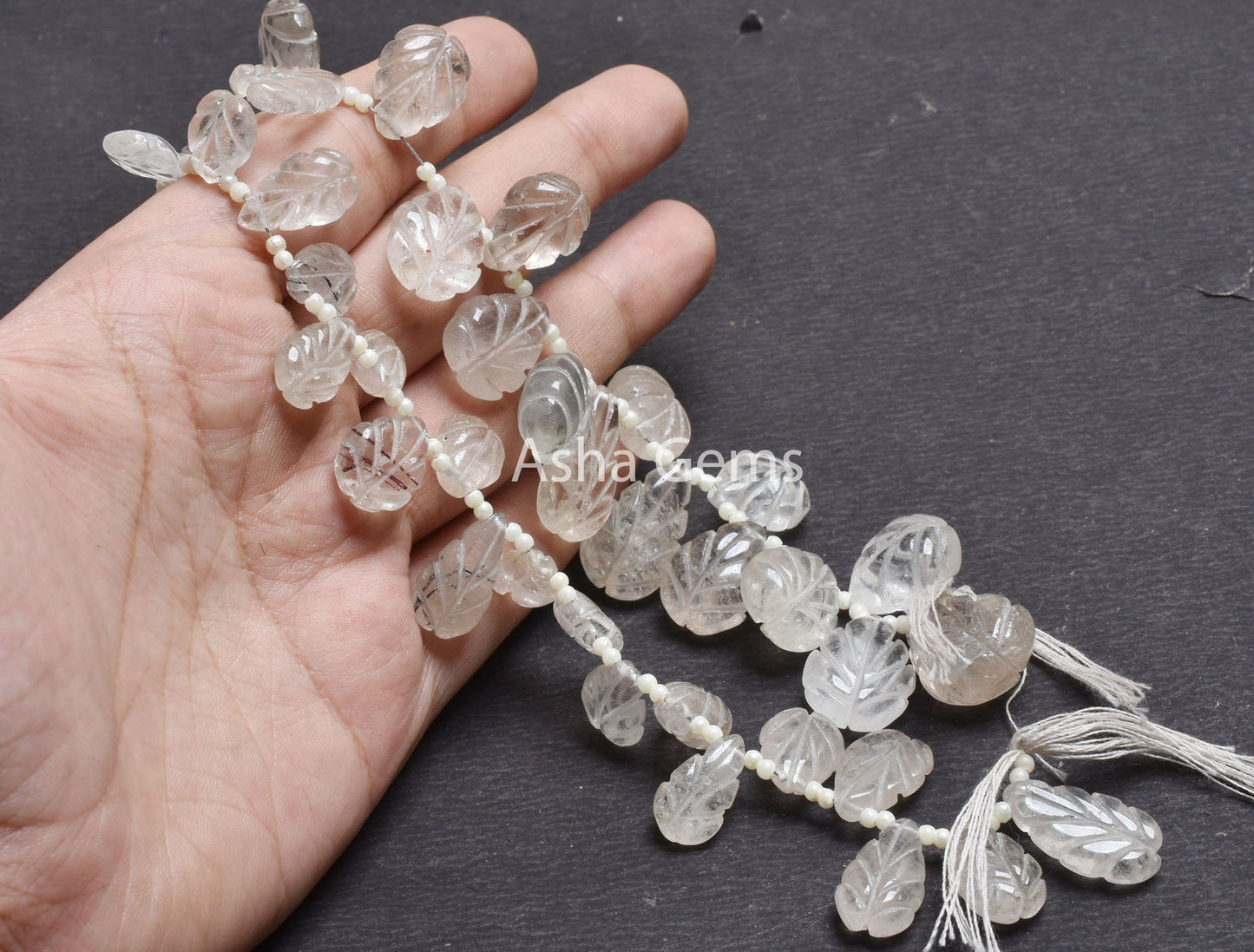 Beautiful White Rutile Carved Pears Shape Beads,9" Strand, Natural Rutile Carved Teardrop Beads,Rutile Carve Beads Handmade Jewelry Making