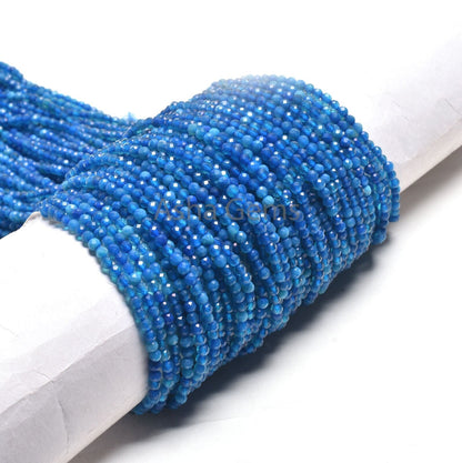 Beautiful Neon Quartz Micro Cut Faceted Round Shape Gemstone Beads,3.2x3 mm Neon Blue Quartz Round Ball Machine Cut Beads, Blue Quartz SALE