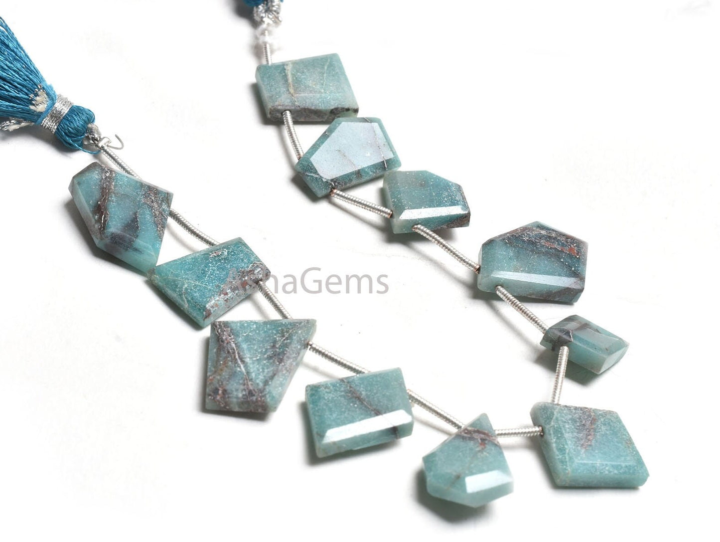Natural Chrysocolla Fancy Uneven Flat Slice Shape Faceted Beads,10-16mm Blue Chrysocolla Beads Table Cut Side Drill Bead Jewelry Crafts SALE