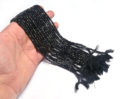 AAA Black Onyx Rondelle Shape Indian Machine Cut Beads, Beautiful Onyx  Faceted Gemstone Black Onyx Beads Jewelry Making Craft Necklace SALE