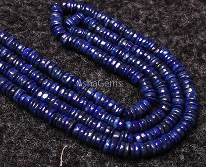 Natural Blue Lapis Lazuli Smooth Heishi Tyre Shape Gemstone Beads,Lapis Wheel Shape Beads ,Lapis Flat Gemstone Beads For Jewelry Making SALE