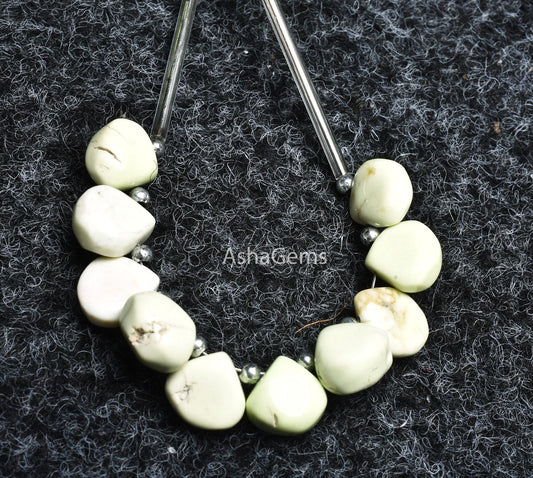 9-10mm Green Opal Plain Handmade Heart Beads,10 Piece Strand Opal Smooth Heart Side Drill Gemstone Beads, Light Green Opal Bead Jewelry SALE