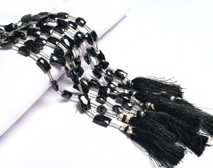 AAA Quality Black Spinel Rectangle Shape Gemstone Beads, Natural Spinel fancy Chicklet Faceted Straight Drill Black Spinal Bead Jewelry SALE (18603)