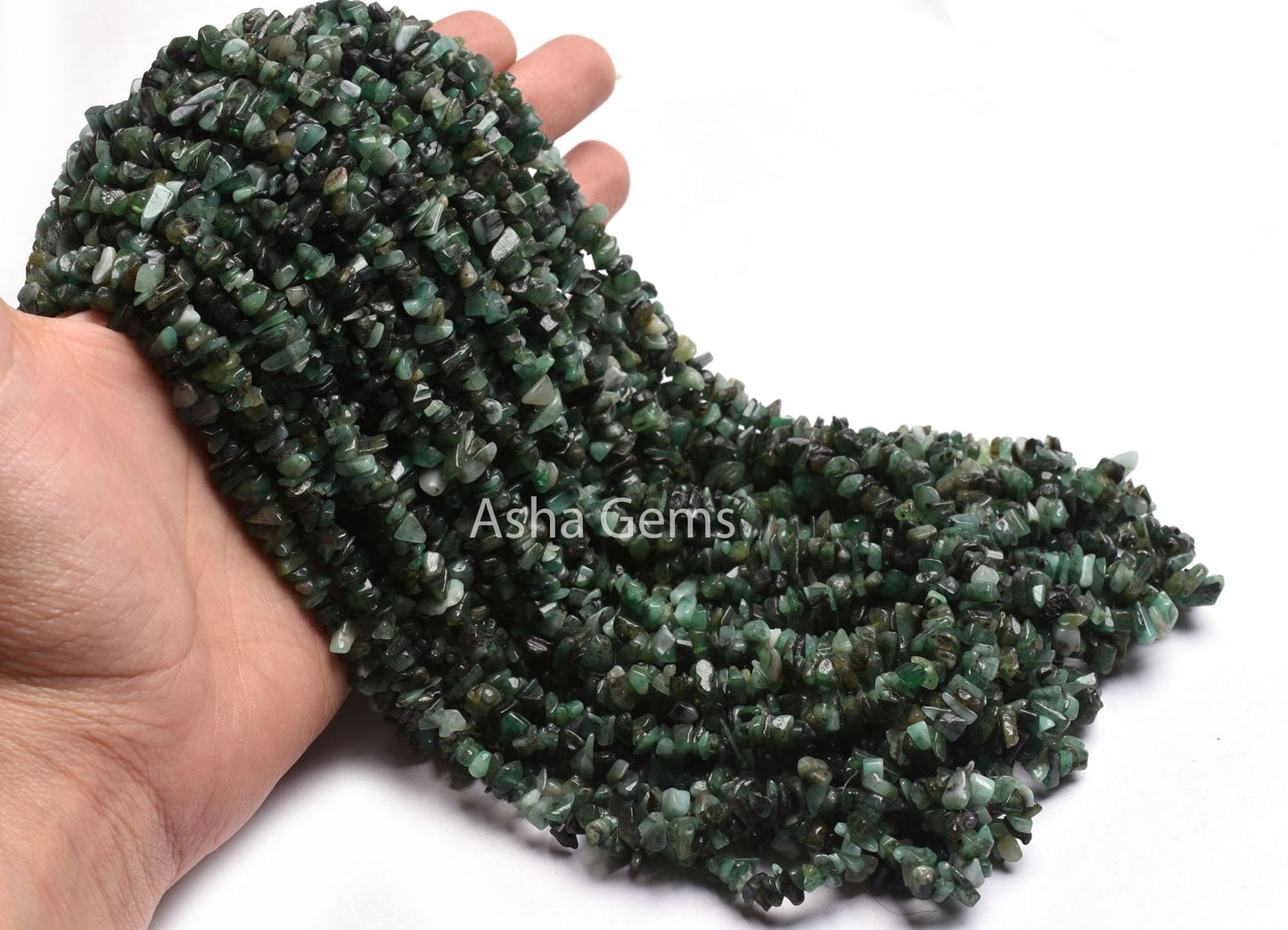 34" Strand Natural Emerald Gemstone Uncut Chips Raw Beads Natural Green Emerald Raw Rough Tiny Nugget Smooth Emerald Bead Jewelry Craft SALE