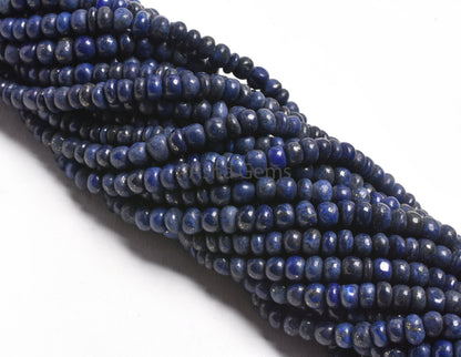 Natural Lapis Lazuli Smooth Rondelle Shape Beads,5.5,6mm Blue Lapis Plain Handmade Gemstone Loose Beads,12.5" Lapis Lazuli Bead Jewelry SALE