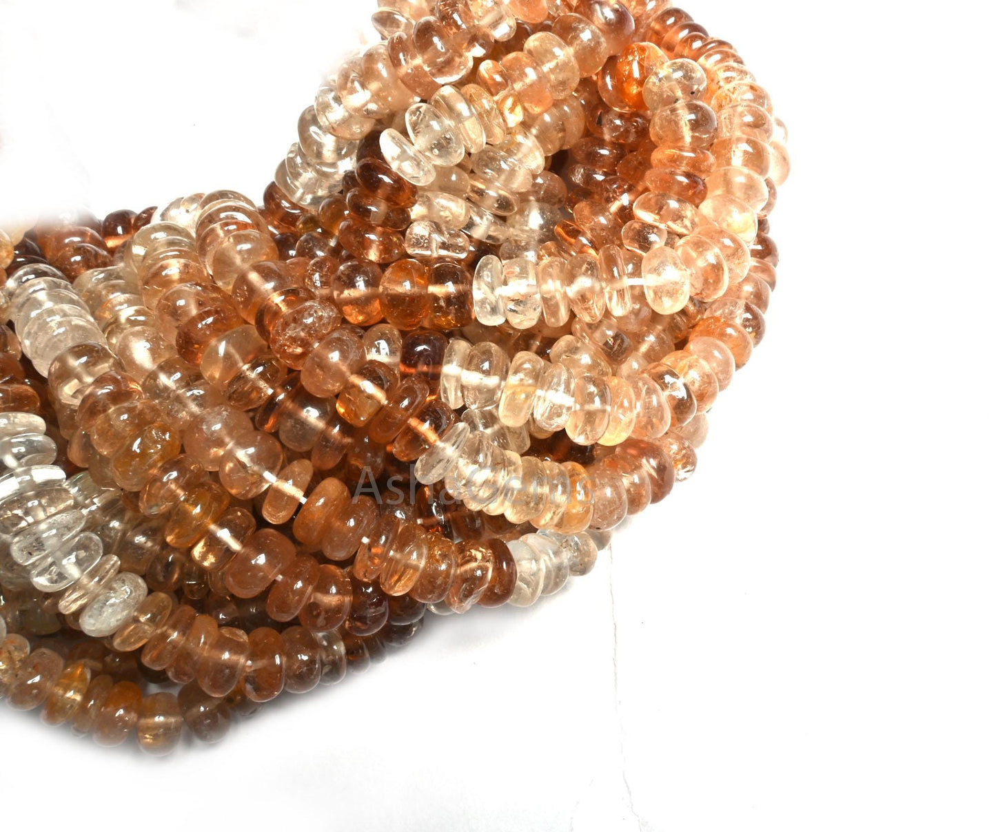 Beautiful Imperial topaz smooth rondelle shape Gemstone beads,8/16"Fine Natural Shaded Brown topaz handmade Topaz Bead Jewelry Necklace sale