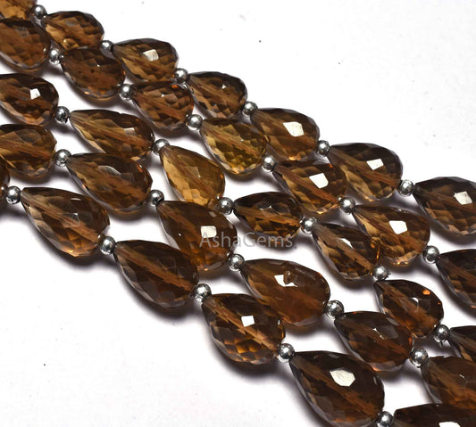 Beautiful Bear Quartz Faceted Drop Shape Beads,7" Strand Natural Bear Quartz Straight Drill Teardrop Gemstone Bead For Jewelry Necklace SALE