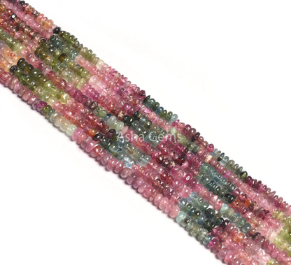 Natural Tourmaline Uneven Shape Rondelle Gemstone Beads,14" Strand Multi Color Tourmaline Handmade Beads Multi Tourmaline Jewelry Craft SALE