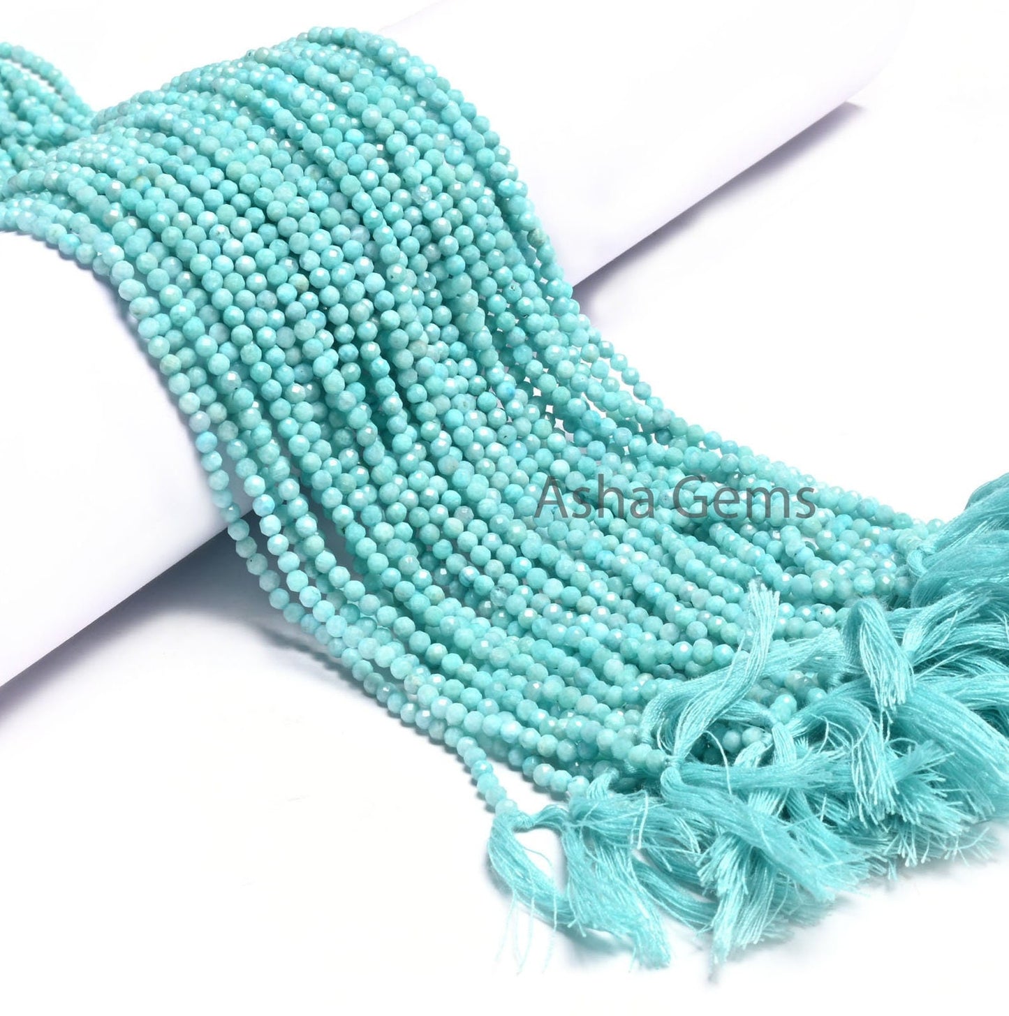 3 mm Beautiful Blue Amazonite Micro Cut Faceted Rondelle Beads Natural Amazonite Machine Cut Beads,13" Fine Amazonite Beads Jewelry Crafts