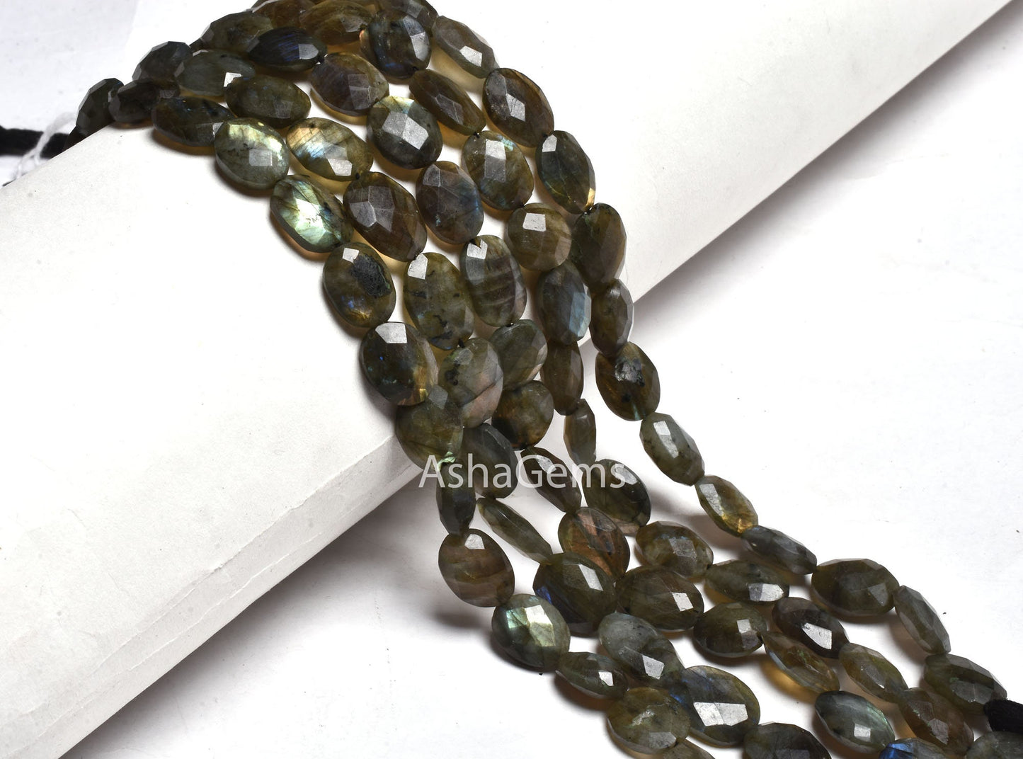 10 inch strand labradorite Oval Beads Faceted, Black rainbow oval Briolette gemstone beads, Labradorite beads Faceted Oval For Necklace Sale