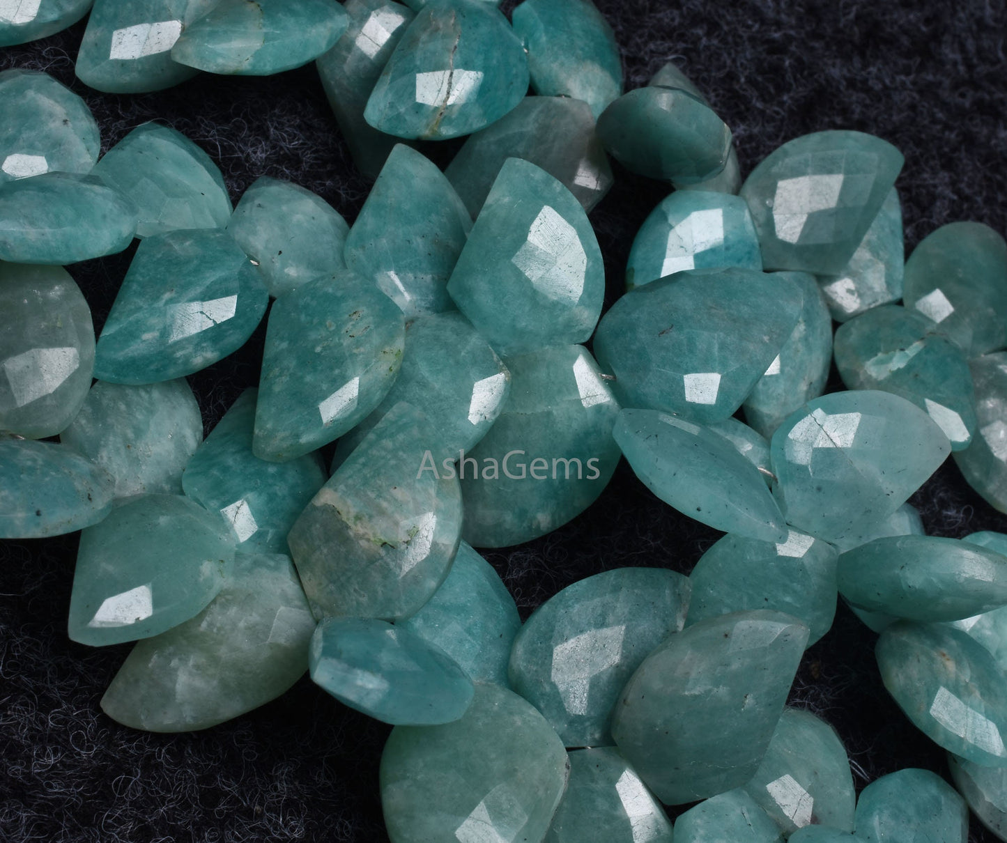 Natural Blue Amazonite Fancy Mango Shape Gemstone Beads,7" Amazonite faceted Fancy Beads, Amazonite Briolettes For Jewelry making Craft SALE