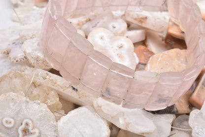 Beautiful Rose Quartz Fancy Chiclet Shape Beads, Natural Pink Rose QuartzFaceted Rectangle Beads For Bracelet, Jewelry Making, Rose Quartz