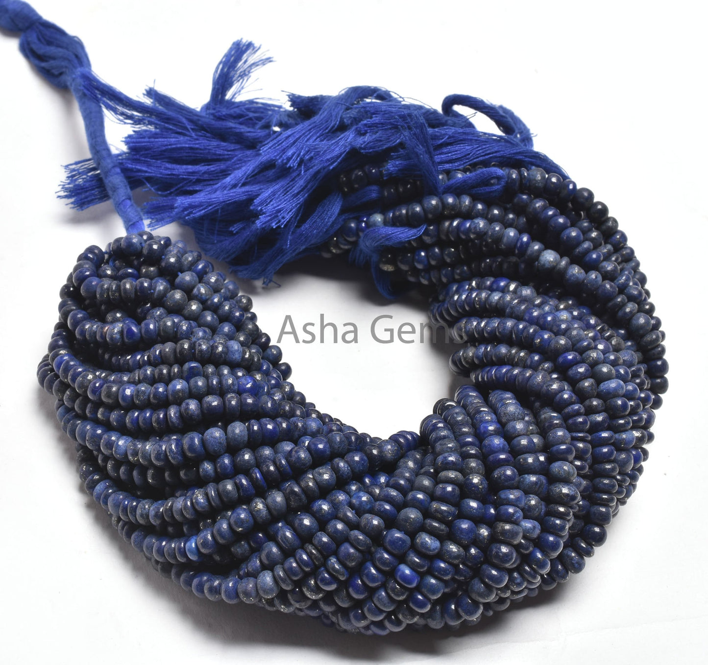 Natural Lapis Lazuli Smooth Rondelle Shape Beads,5.5,6mm Blue Lapis Plain Handmade Gemstone Loose Beads,12.5" Lapis Lazuli Bead Jewelry SALE