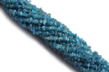 34" Strand Natural Neon Apatite Gemstone Uncut Chips Raw Beads Natural Semi Precious Blue Apatite Rough Smooth Nugget Beads For Jewelry SALE