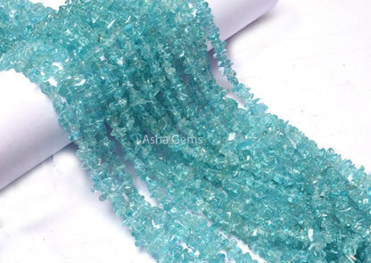 AAA Quality Apatite smooth Uncut Chip Beads Gemstone, 34"strand natural sky Blue Apatite raw Rough Beads, blue Apatite Beads Jewelry SALE