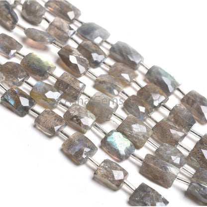 Natural Fire Labradorite Faceted Rectangle Gemstone Beads Flashy Labradorite Fancy Chicklet Shape Briolette Straight Drill Bead Jewelry SALE