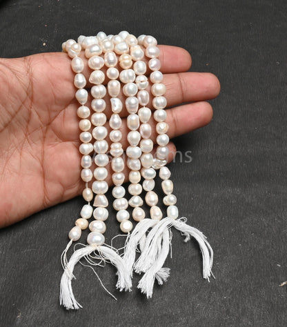 Beautiful Fresh Water Pearl Uneven Shape Beads, Natural Pearl Baroque Beads,7/14"Strand Real Pearl Gemstone Bead Jewelry Craft Necklace SALE