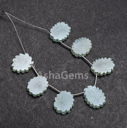Beautiful Green Aventurine Fancy Flat Slice carving Gemstone Beads, Natural Aventurine Uneven Rough Slice handmade Carved Bead Jewelry Craft