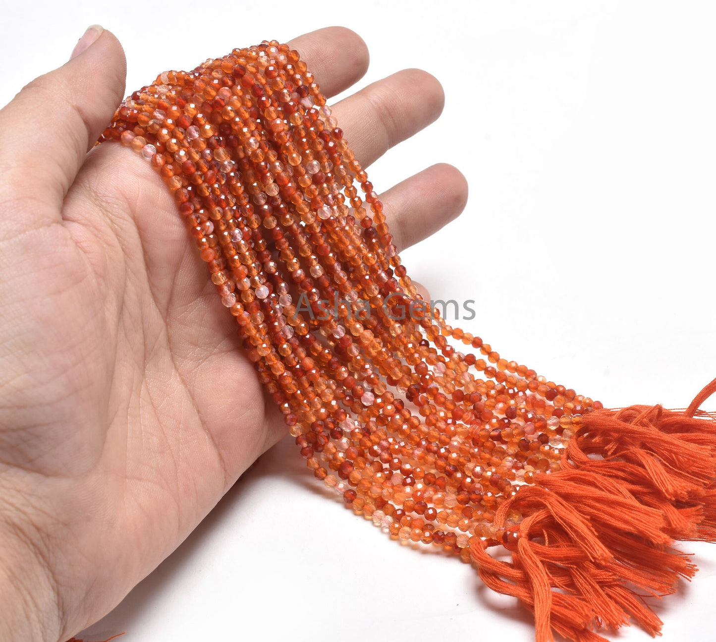 Fine Carnelian Micro Cut Round Shape Faceted Gemstone Beads,3.2 mm Shaded Red Orange Carnelian Machine Cut Bead Carnelian Bead Jewelry SALE