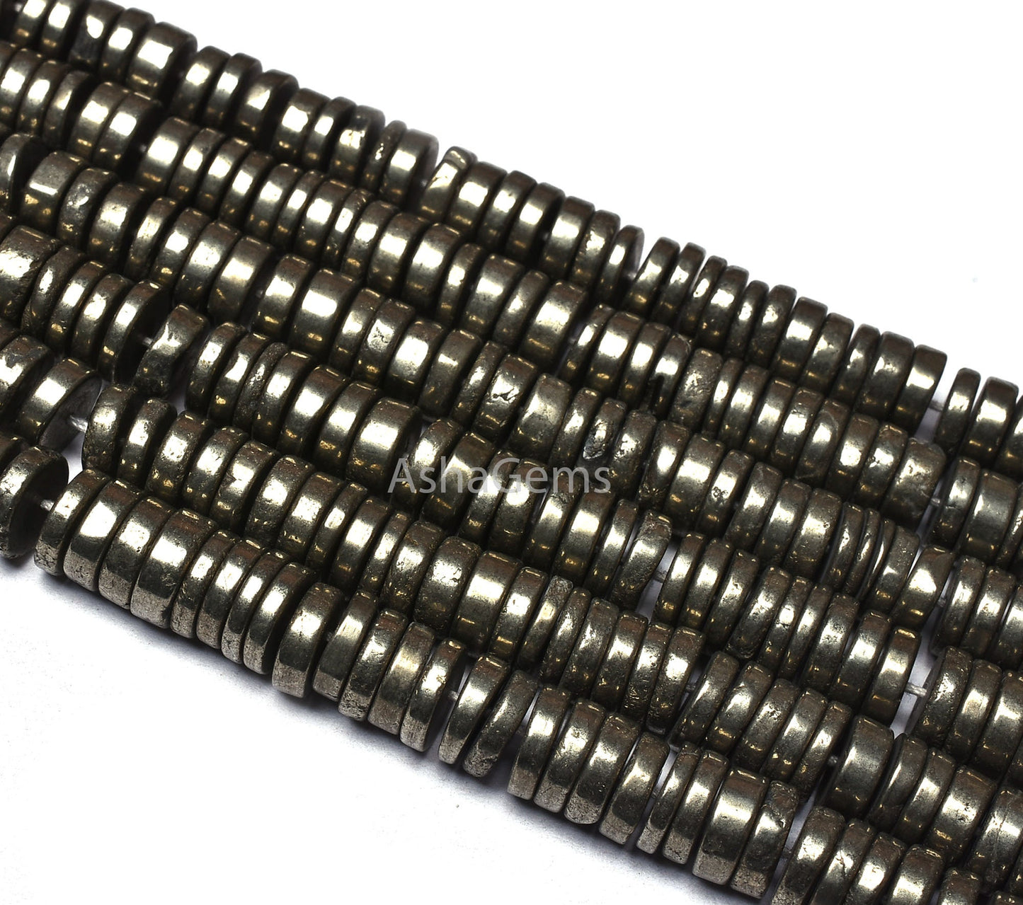 Natural Pyrite Smooth Heishi Tyre Shape Gemstone Beads, Pyrite Gemstone Beads Plain Flat Tyre Beads, Pyrite Loose Beads Jewelry Crafts SALE