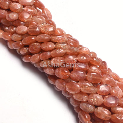 Natural Red Sunstone Smooth Oval Gemstone Loose Beads, Fine Quality Sunstone Oval Handmade Beads, Sunstone bead Jewelry making Necklace SALE