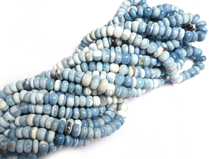 Beautiful Blue Oregon Opal Handmade Uneven Rondelle Shape Beads,8-9 mm Shaded Pigeon Blue Opal Smooth Gemstone Loose Opal Beads Jewelry SALE