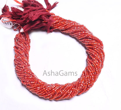 13.5"Strand Fine Quality Orange Zircon faceted Tiny rondelle Shape beads,2.5mm Orange Cubic Zircon Micro Machine Cut Bead Jewelry Craft SALE