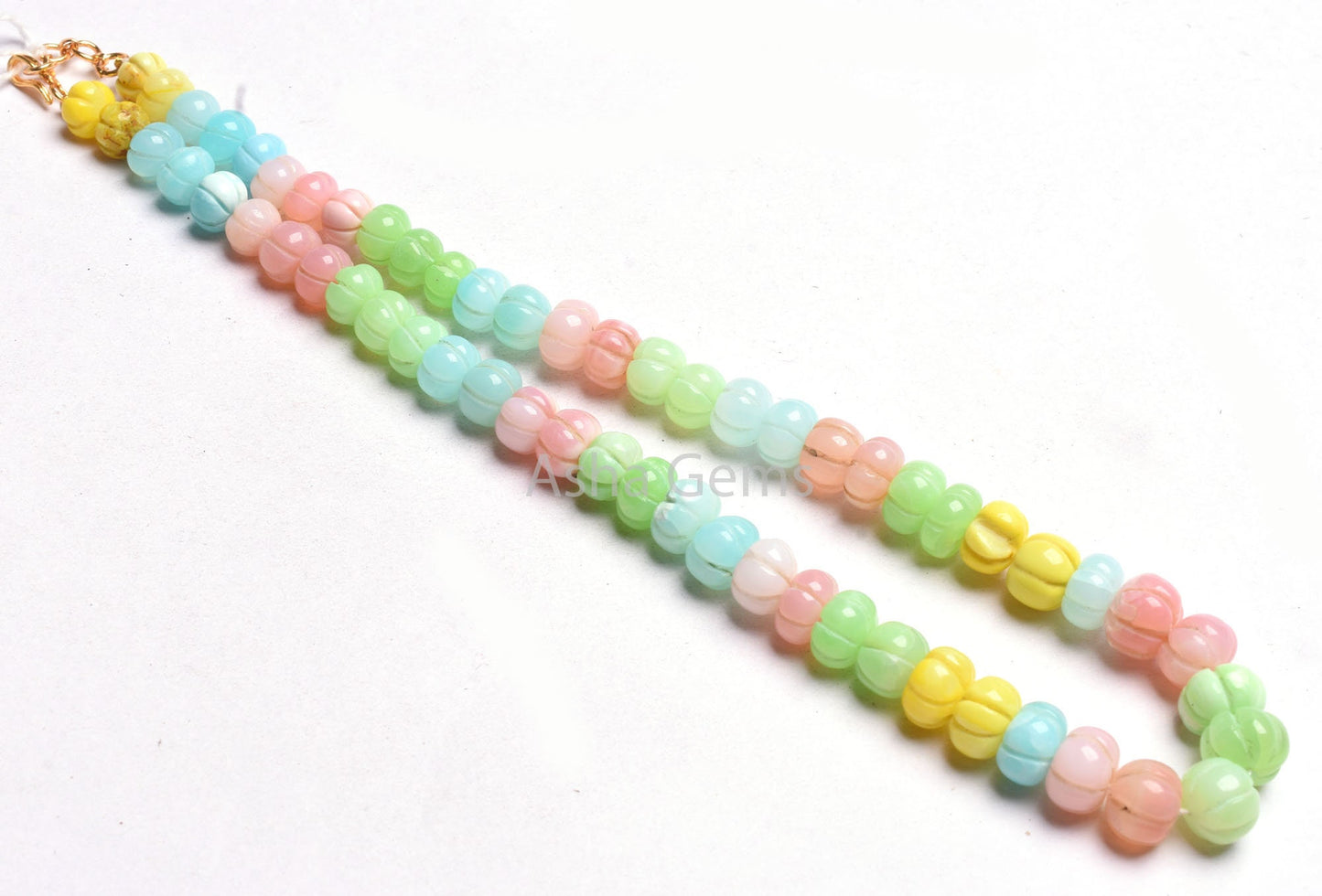 Beautiful Multi color Opal carved Pumpkin Beads necklace,8.5-11 mm Disco Multi Rainbow Opal Carving Watermelon Gemstone Bead Opal Necklace