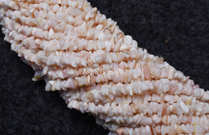 Natural Pink Opal Uncut Chip Beads,34" Strand Opal Smooth raw Rough Gemstone Beads, Light Pink Opal Beads Tiny Nugget Chip Bead Jewelry Sale