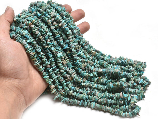Natural Sleeping Beauty Turquoise Uncut Chip Gemstone Beads,34" Blue Turquoise smooth raw rough Tiny Arizona Turquoise Chip Beads Jewelry