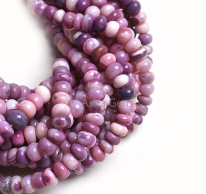 7 mm Beautiful Lavender Pink Opal Smooth Rondelle Shape Beads,16"Strand Shaded Purple Pink Opal Plain Handmade Gemstone Beads Opal Bead SALE