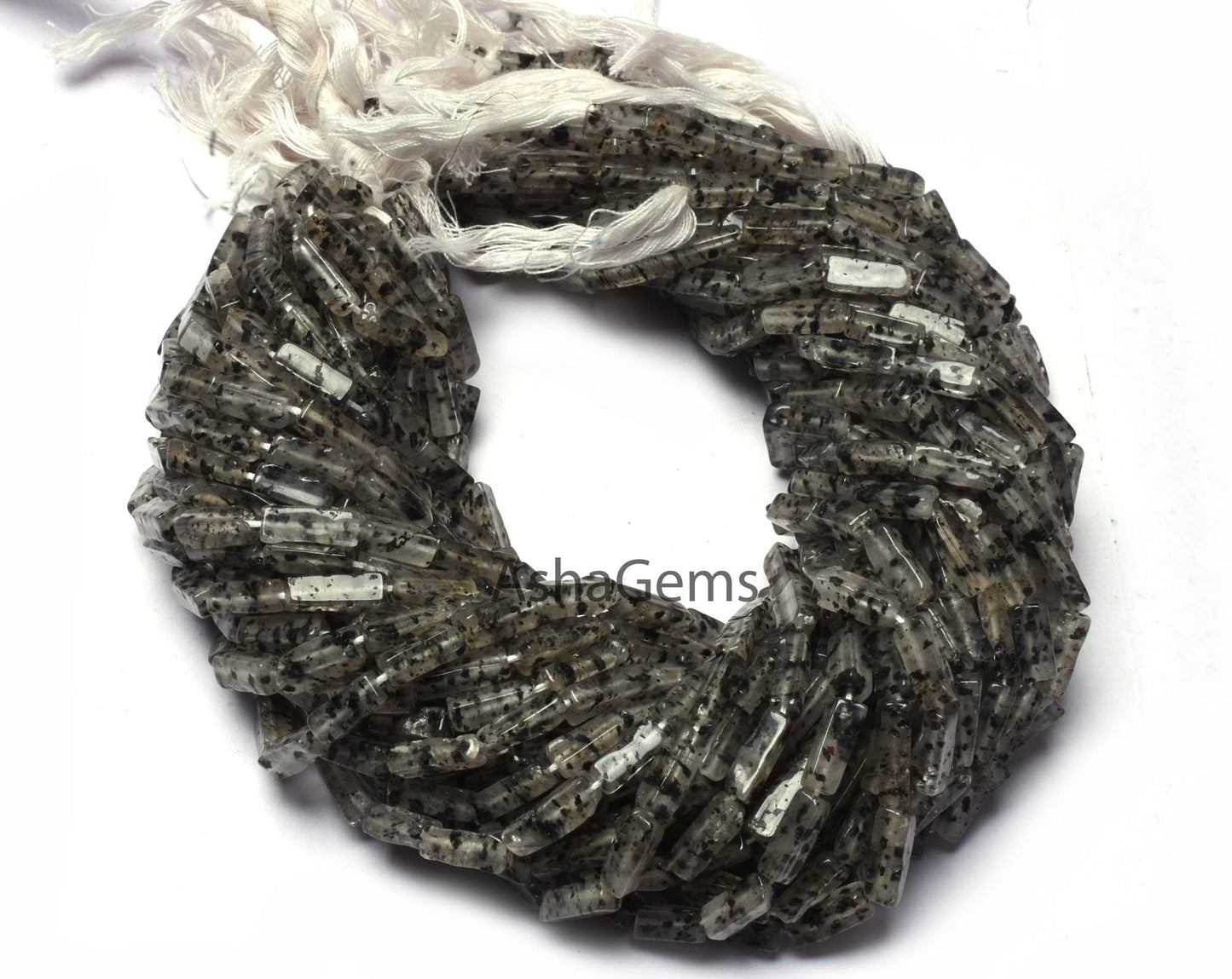 Natural Black Dot Quartz Smooth Rectangle Beads,13" Strand Dot Quartz Plain Handmade Long Rectangle Uneven Beads, Quartz Beads Jewelry SALE