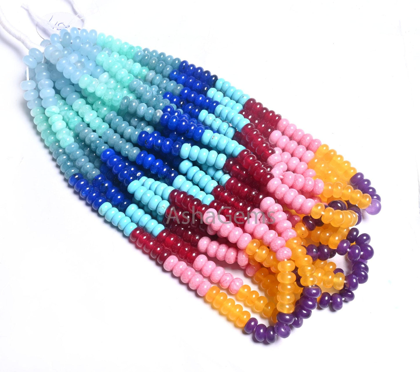 8 mm Fine Mix Color Quartz Smooth Rondelle Beads, Beautiful Rainbow Disco Color Jade Quartz Multi Shaded Gemstone Colorful Bead For Necklace(AG 12314)