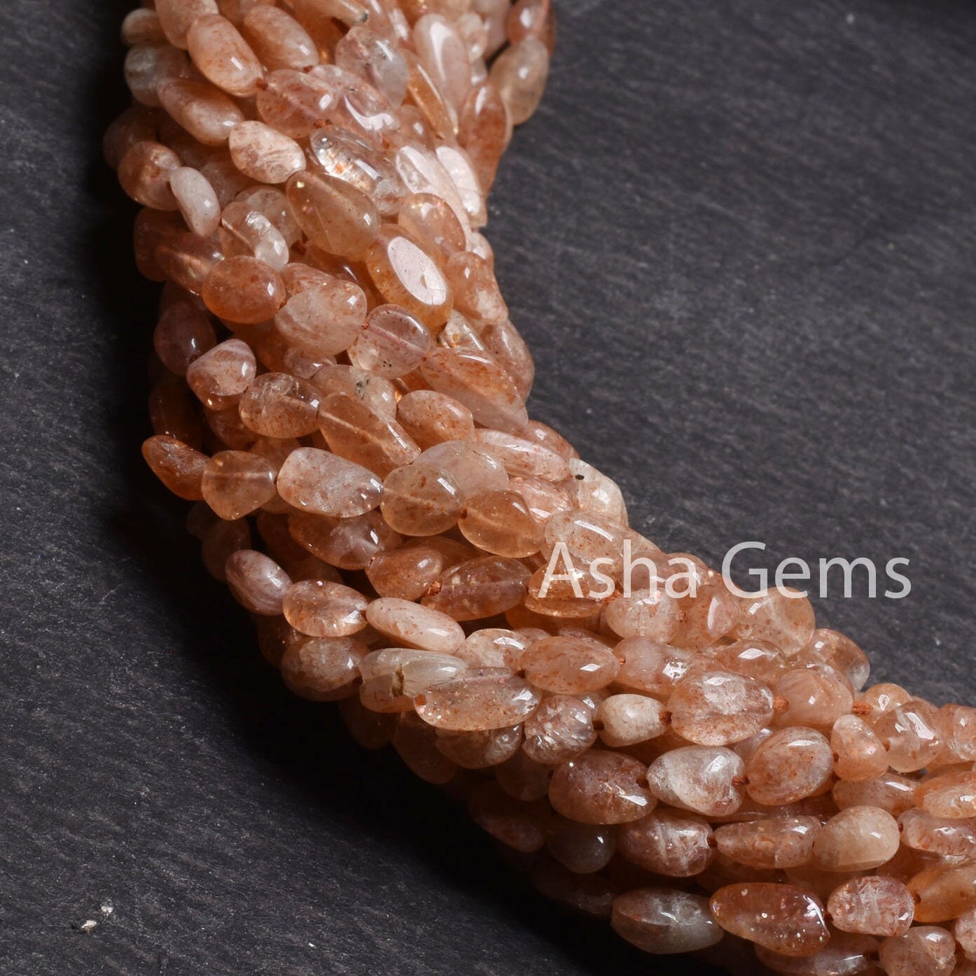 13"Strand Beautiful Shaded Red Sunstone Smooth Nugget Beads,4-8mm Natural Sunstone Plain Handmade Uneven Tiny Nugget Bead Jewelry Handicraft