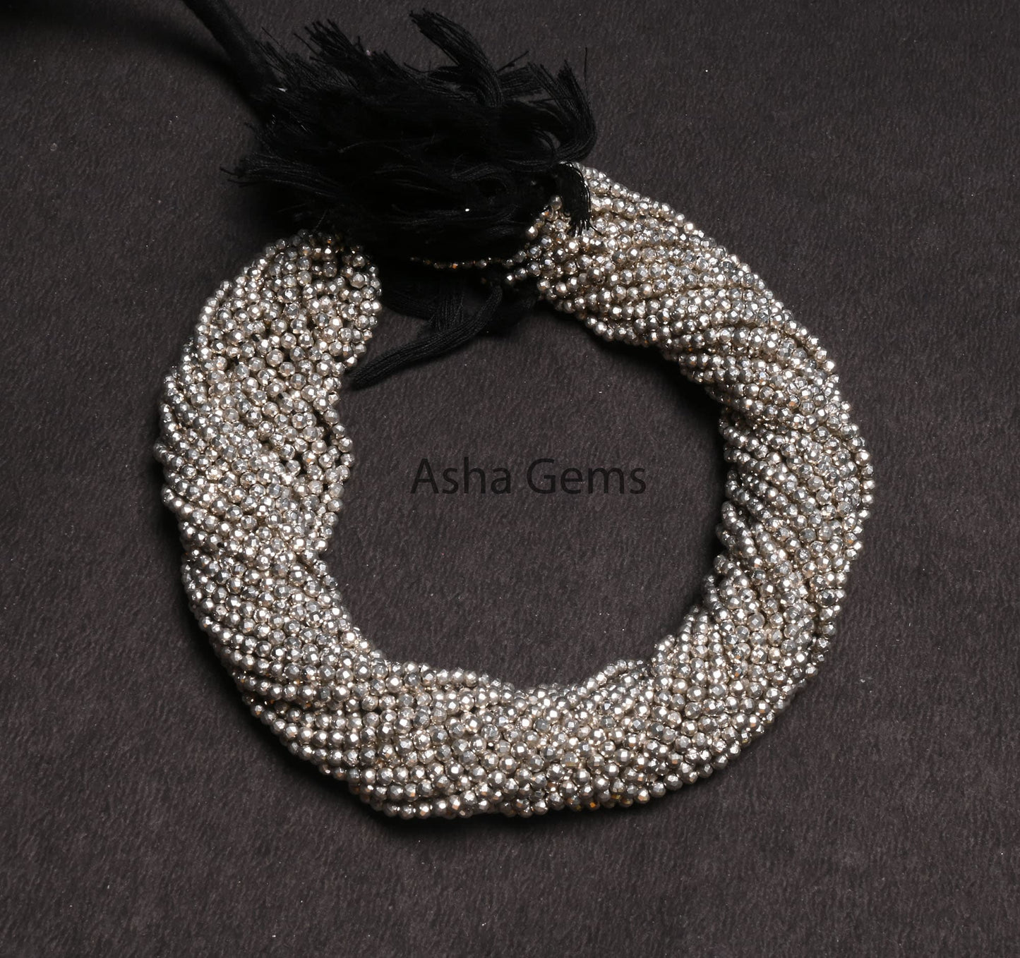 AAA Quality Silver Pyrite Micro Cut Beads,13" Strand,2.5 mm,Beautiful Natural Silver Pyrite Faceted Rondelle Shape Gemstone Beads, Pyrite