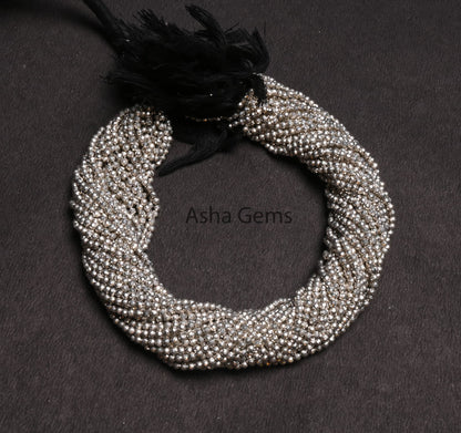 AAA Quality Silver Pyrite Micro Cut Beads,13" Strand,2.5 mm,Beautiful Natural Silver Pyrite Faceted Rondelle Shape Gemstone Beads, Pyrite