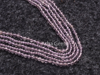 13" Strand Natural Pink Amethyst Smooth Round Beads, Fine Quality Pink Amethyst Plain Round Ball Gemstone Beads, Jewelry Making Crafts SALE