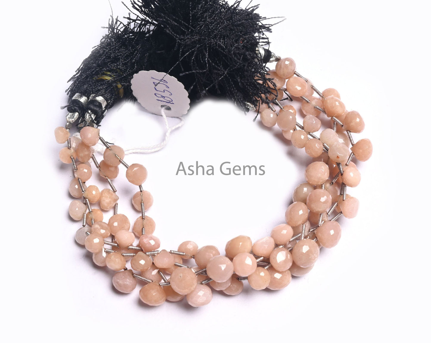 Fine Quality Peach Moonstone Faceted Onion Shape Beads,8"Strand Pink Monnstone Fancy Onion Briolette Side Drill Gemstone Bead Jewelry Crafts (AG 18536)