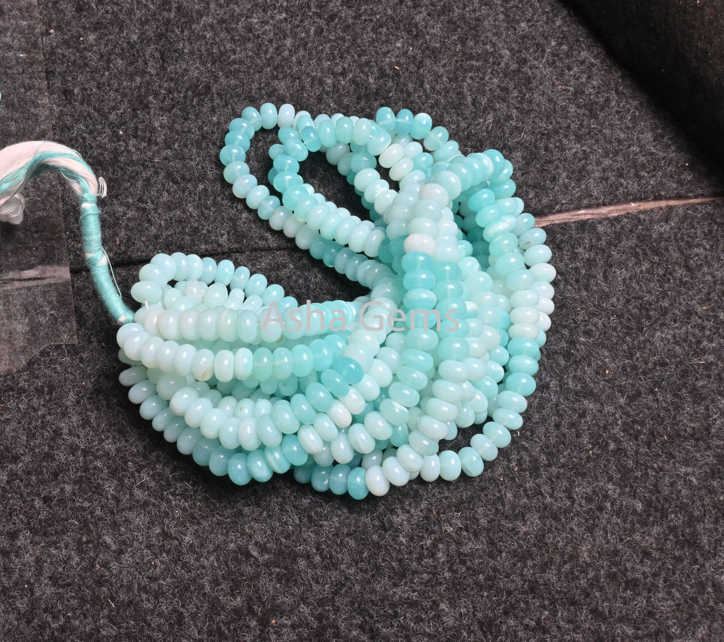 AAA Quality Sky Blue Peru Opal Rondelle Shape Smooth Beads, Beautiful Peruvian Opal Shaded Smooth Gemstone Bead Necklace jewelry Making SALE