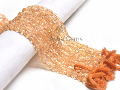 Natural Citrine Faceted Drops Straight Drill Beads,13" Fine Yellow Citrine Indian Machine Cut Teardrop Gemstone Beads Citrine Jewelry Crafts