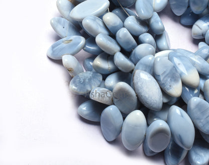 Beautiful Blue Oregon Opal Smooth Marquise Shape Beads,8" Strand Blue Opal Table Flat Marquise Beads, Opal Plain Handmade Beads Jewelry SALE