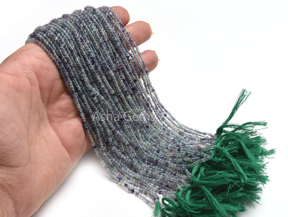 Multi Green Fluorite Faceted Rondelle Shape Beads, 2.25mm Beautiful Fluorite Micro Cut Gemstone Beads Machine Cut Fluorite Bead Jewelry Sale