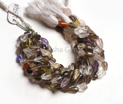 Natural Color Stone Faceted Drop Shape Beads, Fine Quality Multi Color Disco Beads, Mix Gemstone Teardrop Straight Drill Jewelry Crafts SALE